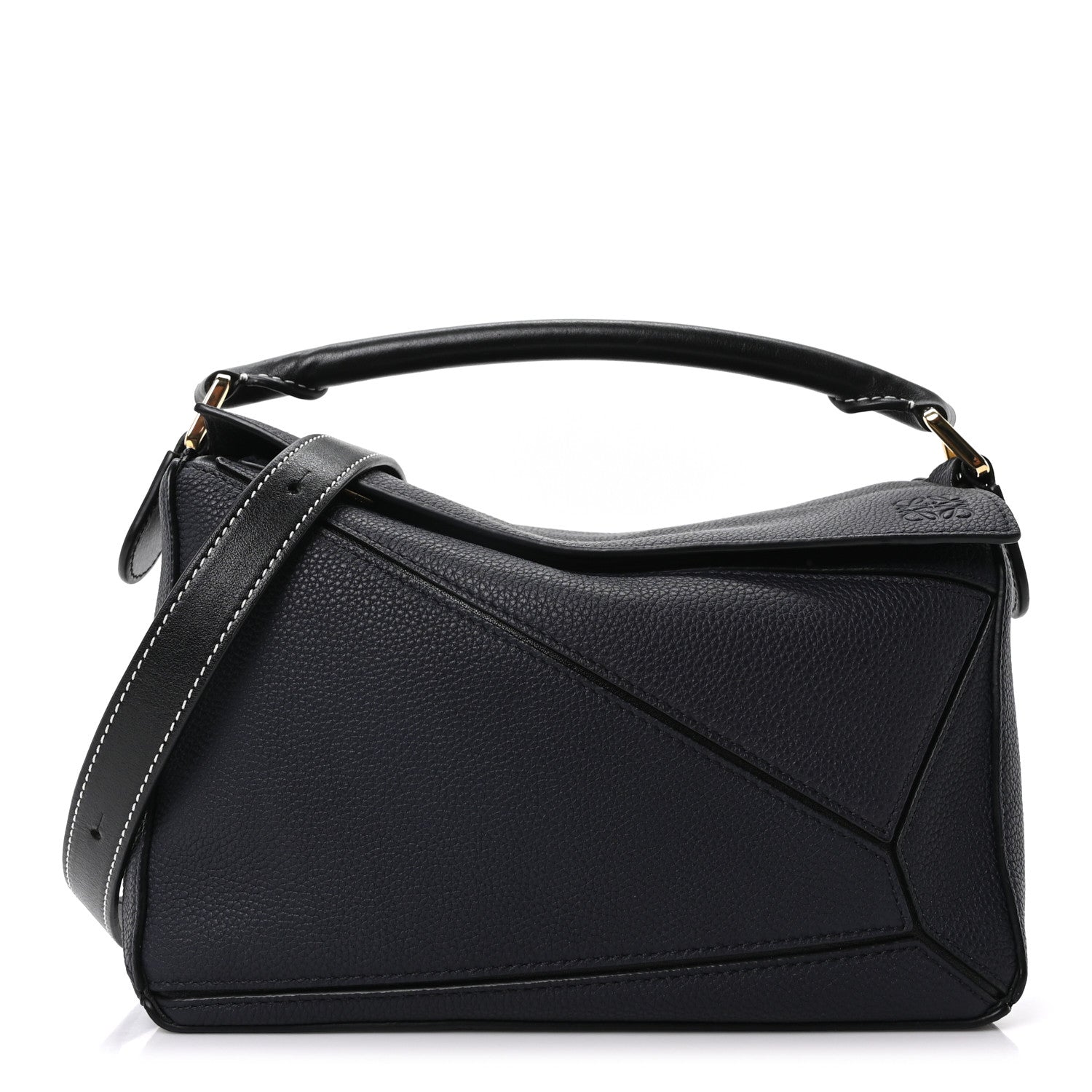 Loewe Calfskin Small Puzzle Bag Midnight Blue Black 1 of 9
