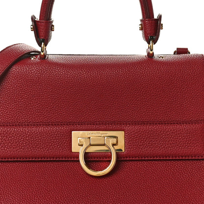 Salvatore Ferragamo Calfskin Sofia Shoulder Bag Burgundy 7 of 9