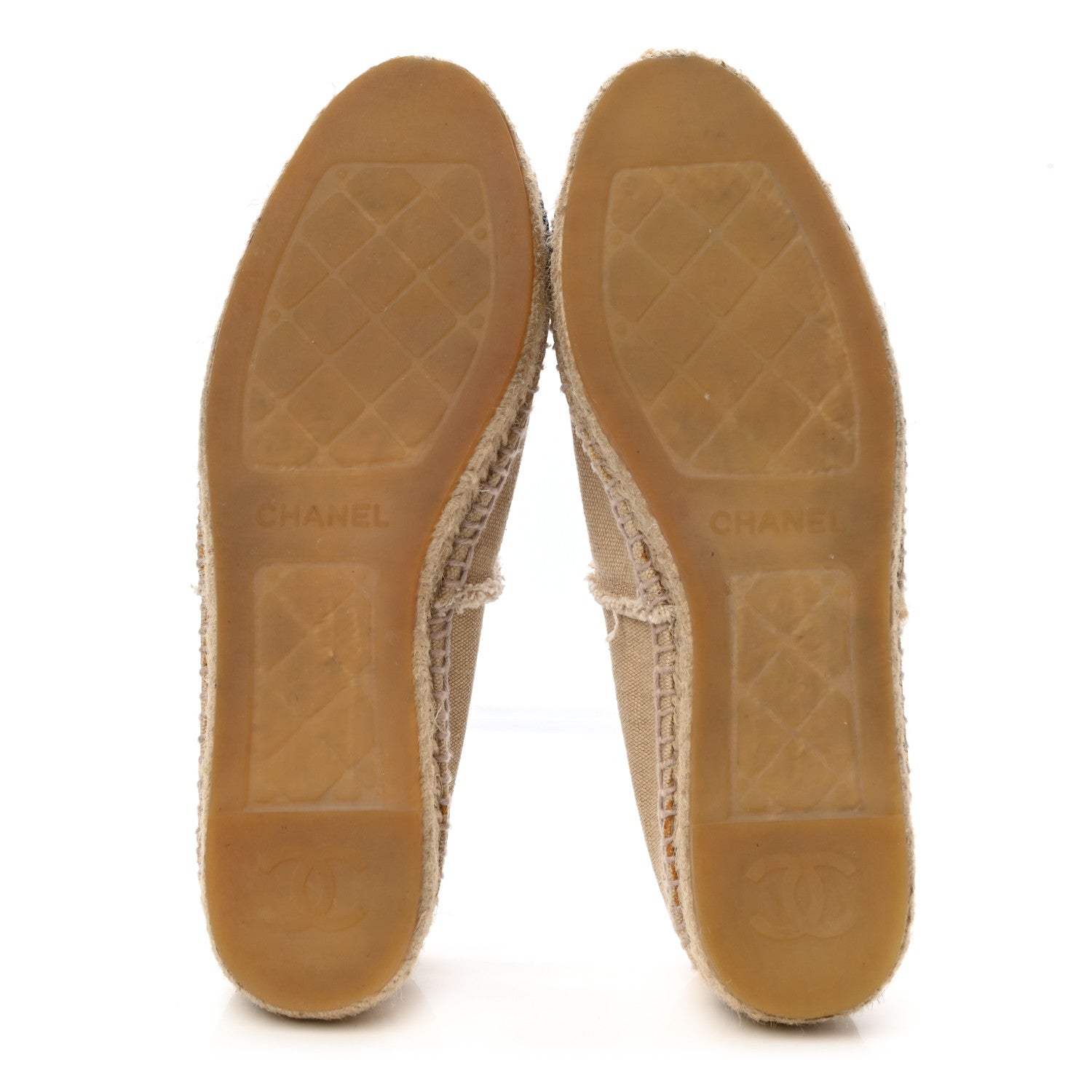 Chanel Linen CC Espadrilles 38 Beige Black 6 of 13