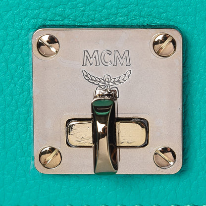 MCM Grained Calfskin Medium Milla Convertible Backpack Oasis Green 8 of 11