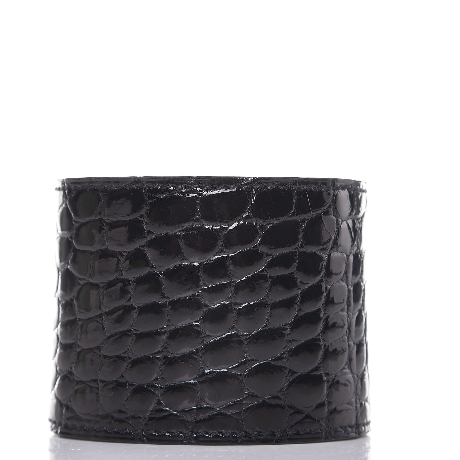 Hermes Shiny Alligator Kelly Extreme S Bracelet Black 3 of 7