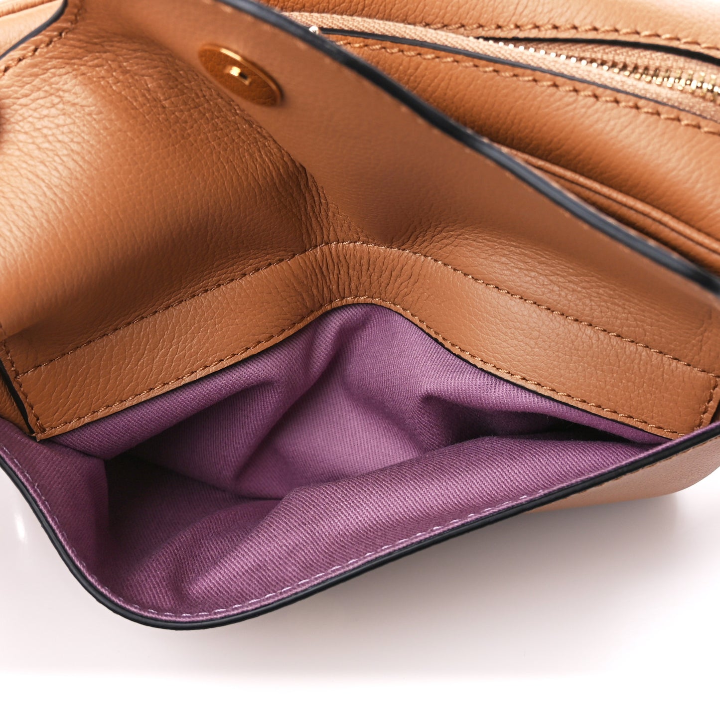 Grained Calfskin Medusa Camera Bag Brown