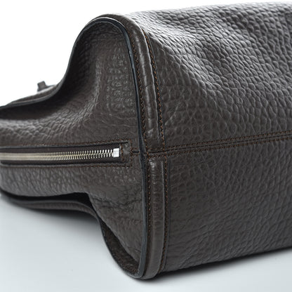 Alexander McQueen Pebbled Calfskin Large Skull Padlock Zip Around Tote Dark Brown 8 of 11