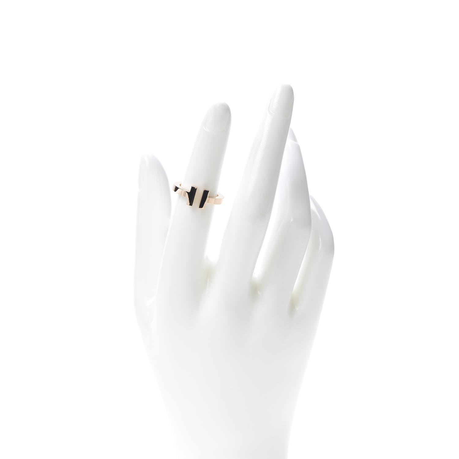 Tiffany 18K Rose Gold T Square Ring 49 5 2 of 5