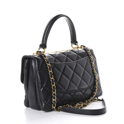 Chanel Lambskin Quilted Small Trendy CC Dual Handle Flap Bag Black 2 of 9