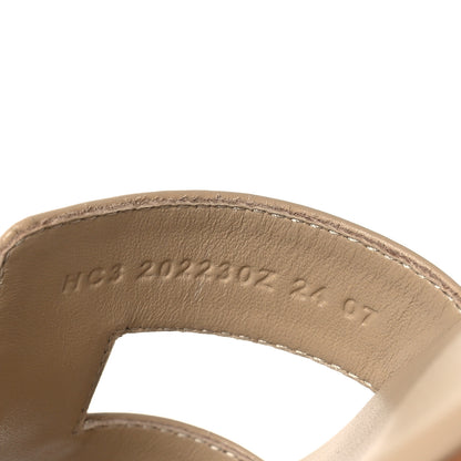 Hermes Box Calfskin Oran Sandals 39.5 Beige Lin 8 of 10