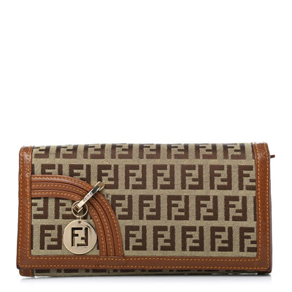 Fendi Zucchino Calfskin Ladies Wallet Tobacco 1 of 8