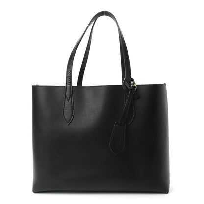 Burberry Grainy Calfskin Haymarket Check Medium Reversible Tote Black 1 of 16