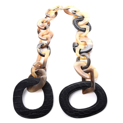 Hermes Buffalo Horn Alligator Isidore Necklace Black 4 of 12