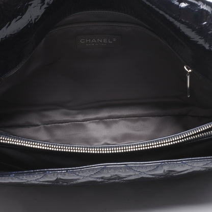 Chanel Patent Quilted XL Flap Navy Blue 6 of 8
