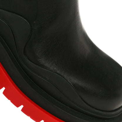 Bottega Veneta Calfskin The Tire Chelsea Boots 36.5 Black Bright Red 19 of 26