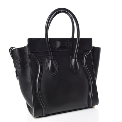Celine Smooth Calfskin Micro Luggage Black 3 of 10