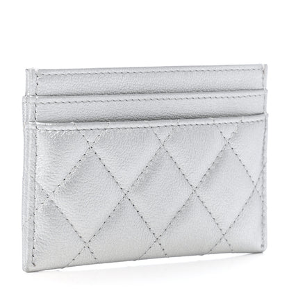 Chanel Metallic Calfskin Quilted Reissue Card Holder Silver 3 of 8