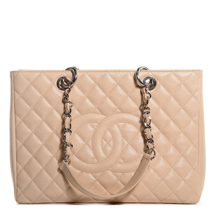 Chanel Caviar Quilted Grand Shopping Tote GST Beige Clair 1 of 7