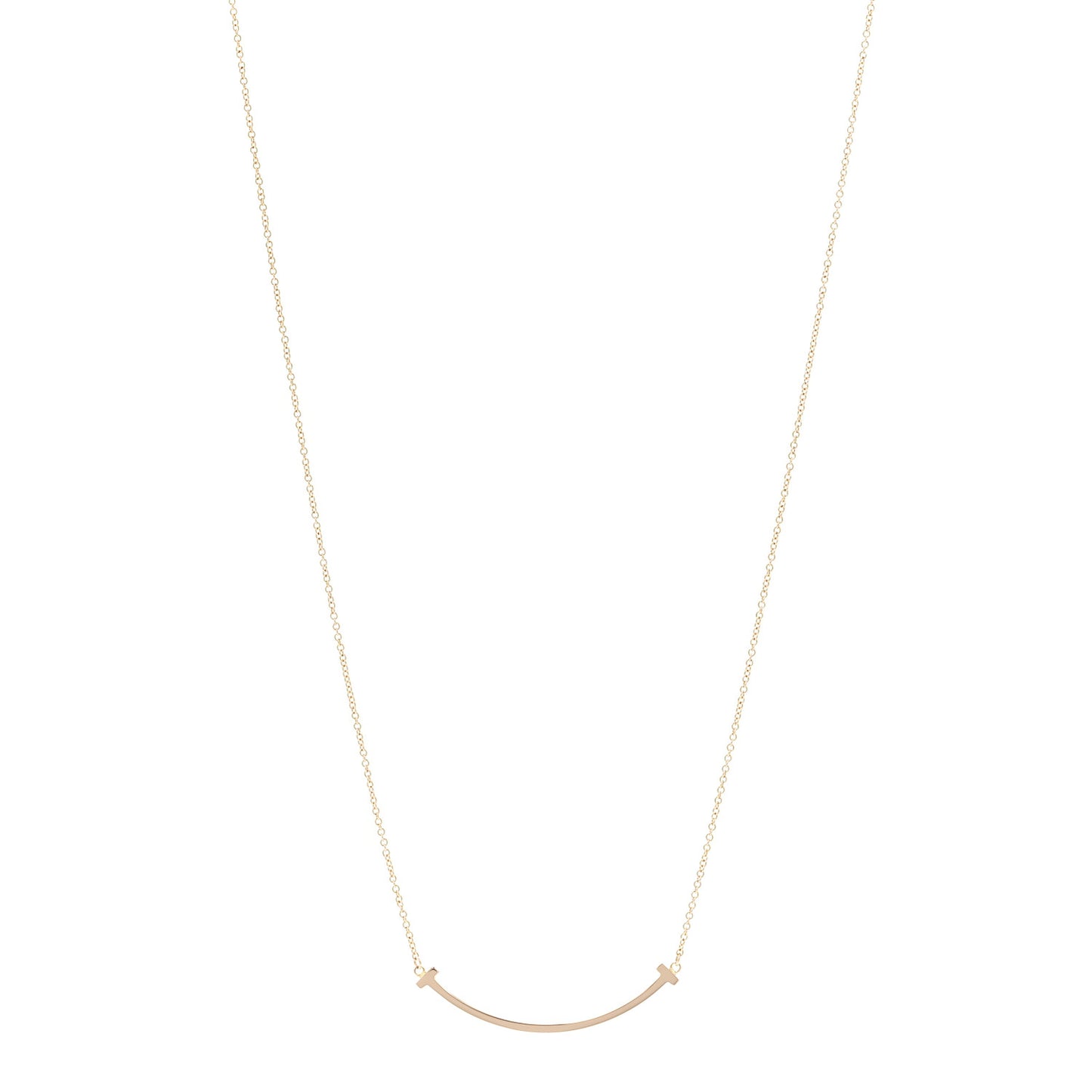 18K Rose Gold Small T Smile Pendant Necklace