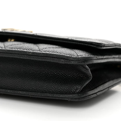 Chanel Caviar Quilted Crystal Enamel CC Wallet On Chain WOC Black 11 of 14