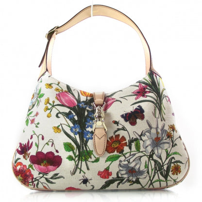 Gucci Canvas Floral Flora Small Jackie O Hobo White 1 of 10