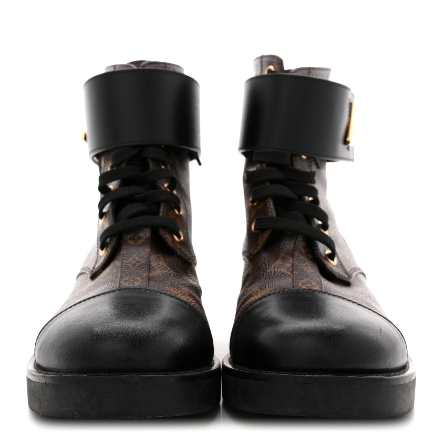 Louis Vuitton Calfskin Monogram Wonderland Flat Ranger Boots 39 Black 3 of 10