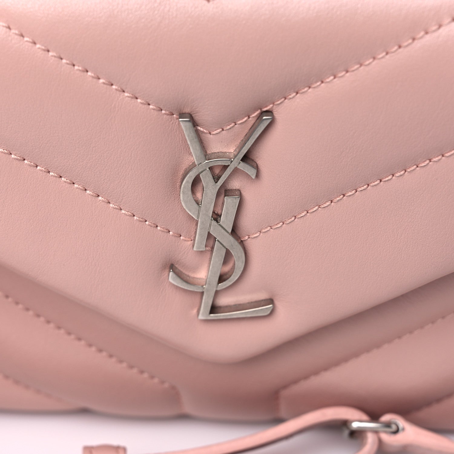Saint Laurent Calfskin Y Quilted Monogram Toy Loulou Chain Satchel Pale Pink 14 of 14