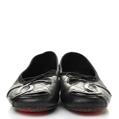 Chanel Lambskin Quilted Cambon Ballerina Flats 38 Black 2 of 11