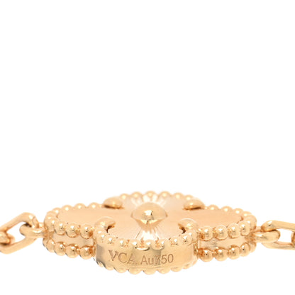 Van Cleef & Arpels VAN CLEEF & ARPELS 18K Yellow Gold 5 Motifs Guilloche Vintage Alhambra Bracelet 3 of 4