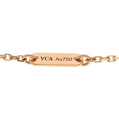 Van Cleef & Arpels 18K Rose Gold Carnelian Sweet Alhambra Pendant Necklace 4 of 5