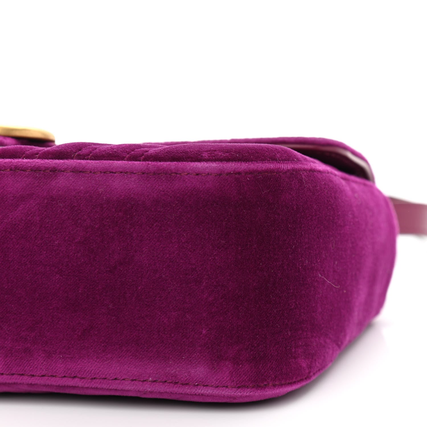 Gucci Velvet Matelasse Small GG Marmont Shoulder Bag Fuchsia Violet Cyclamen 11 of 11