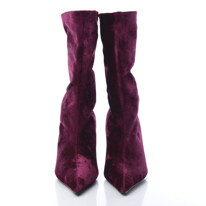 Balenciaga Velvet Extreme Pointed Toe Knife Booties 41 Bordeaux 2 of 7