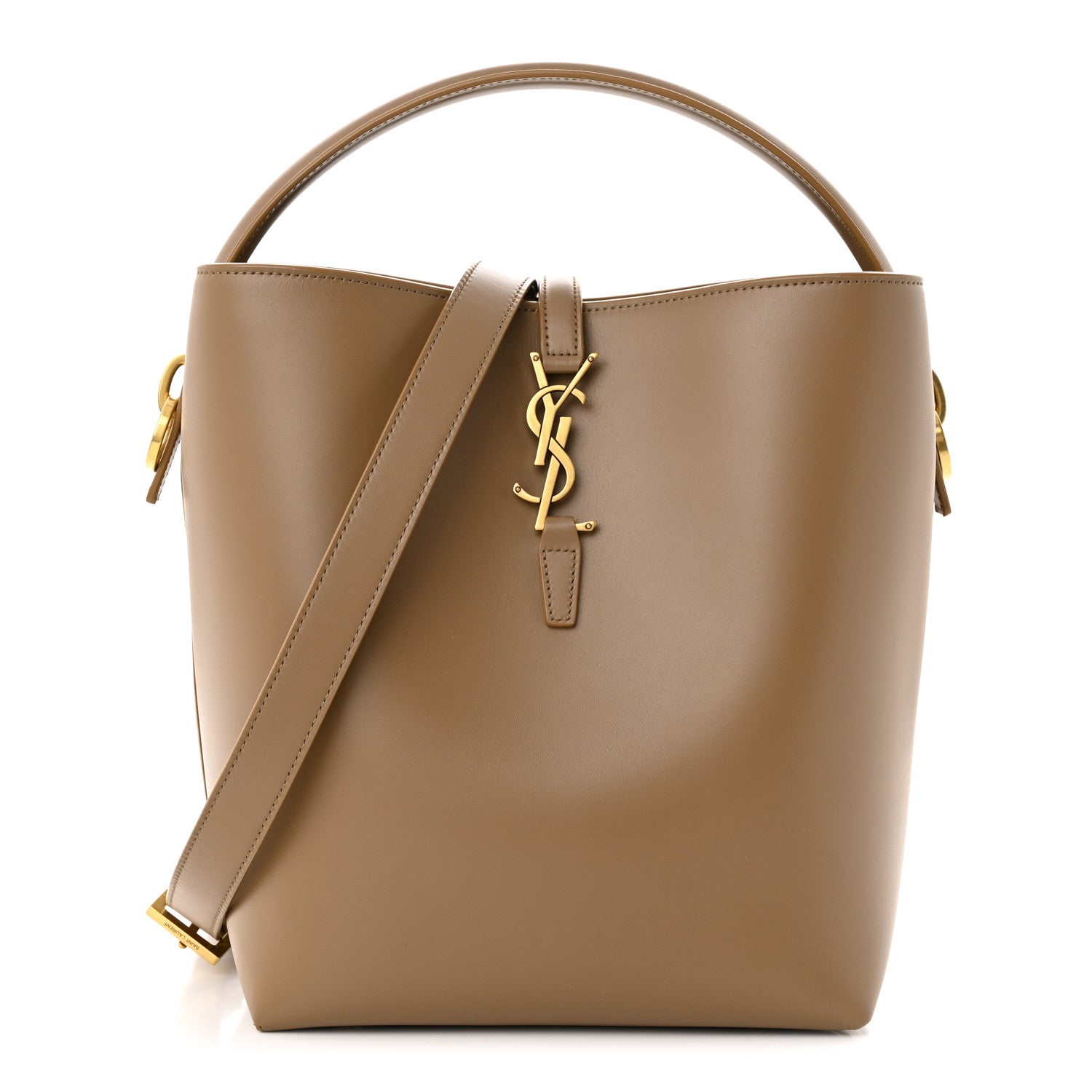 Saint Laurent Shiny Calfskin Le 37 Bucket Bag Dark Cork 3 of 12