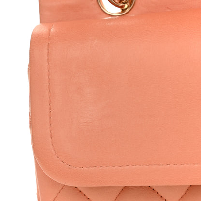 Chanel Lambskin Quilted Medium Double Flap Coral 11 of 14