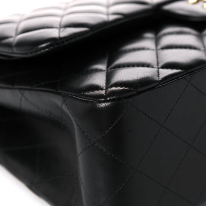 Chanel Lambskin Quilted Jumbo Double Flap Black 10 of 20