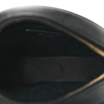 Saint Laurent Grain De Poudre Matelasse Chevron Quilted Round Vinyle Camera Bag Black 5 of 11