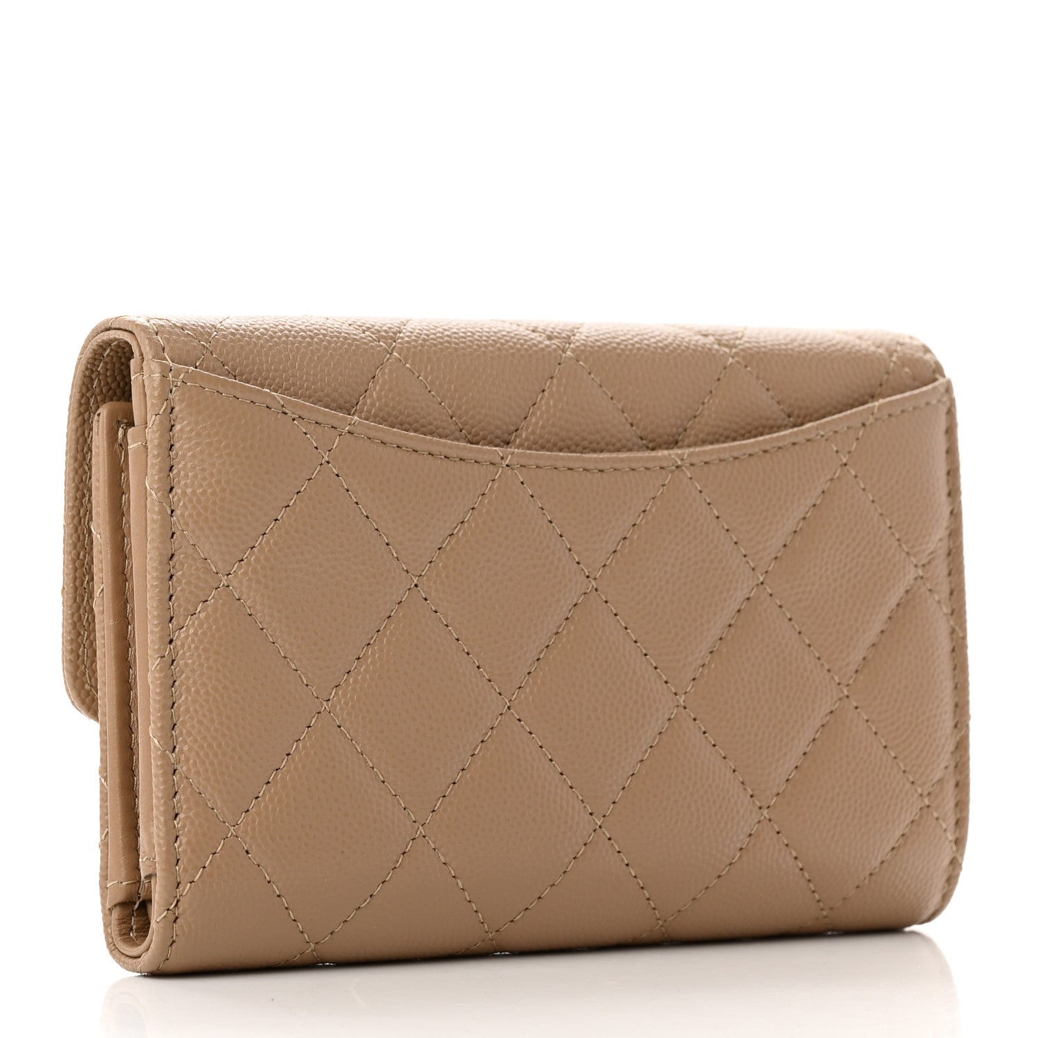 Chanel Caviar Quilted Medium Flap Wallet Beige 4 of 13