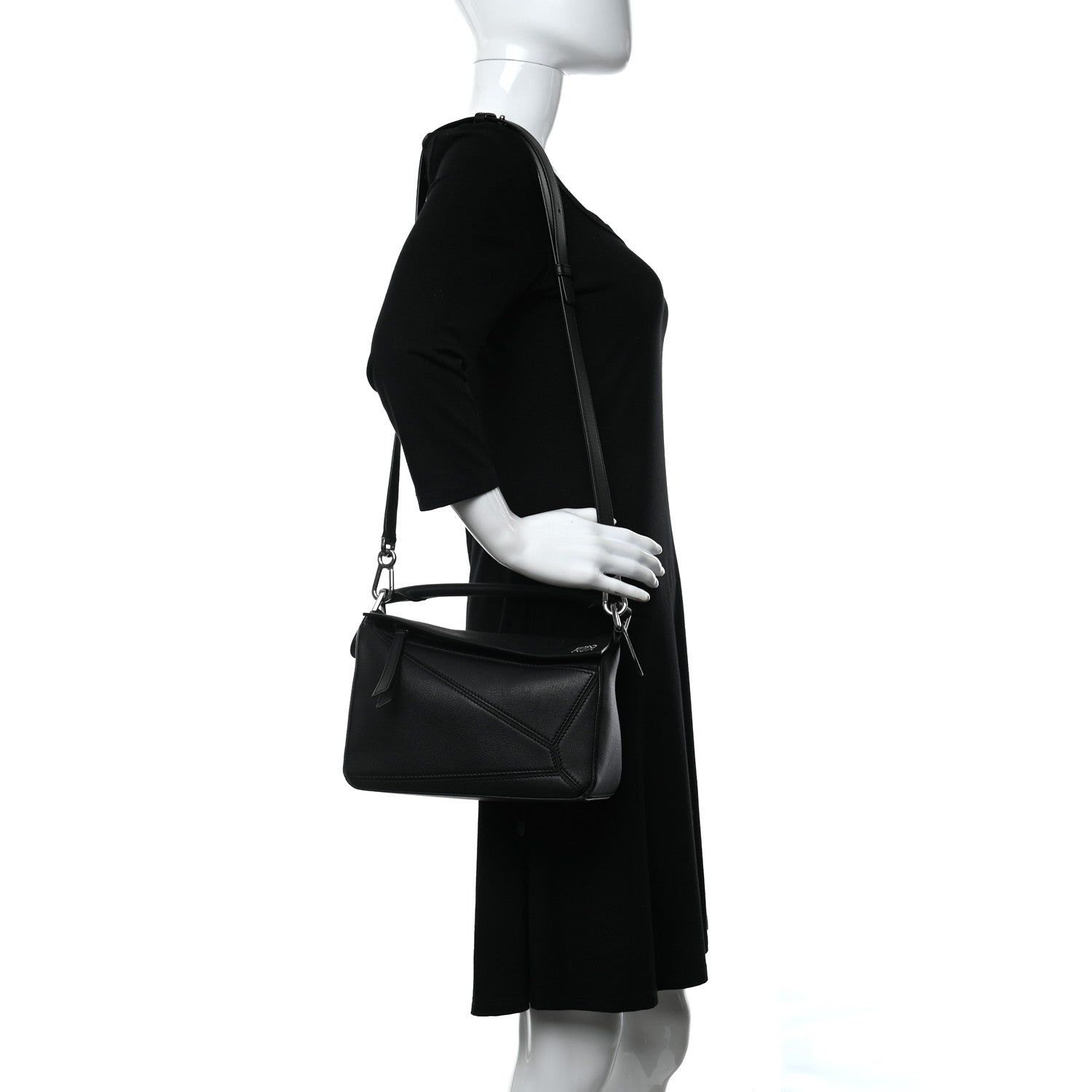 Loewe Calfskin Small Puzzle Bag Black 2 of 10