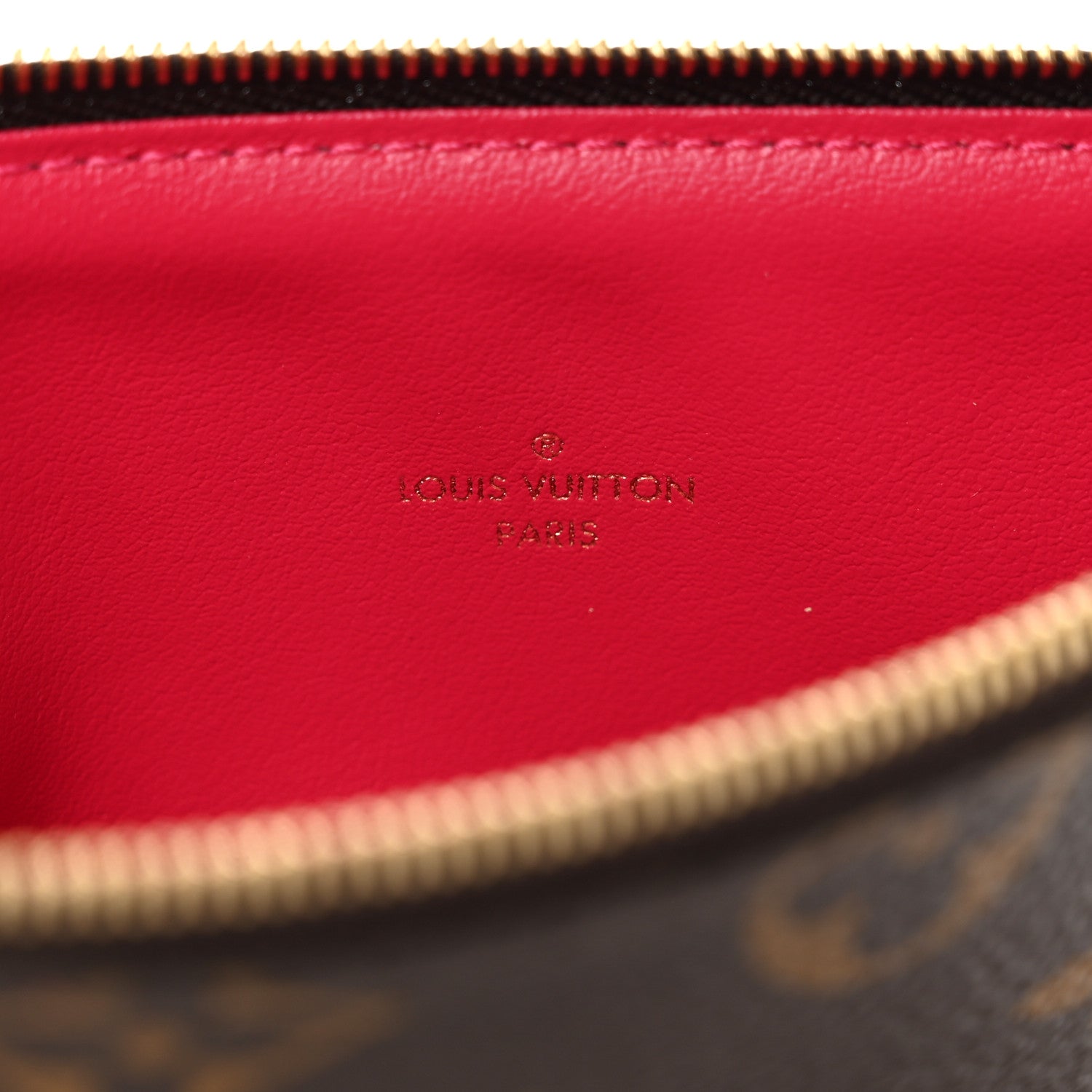 Louis Vuitton Monogram Felicie Chain Wallet Zippered Insert Fuchsia 6 of 6