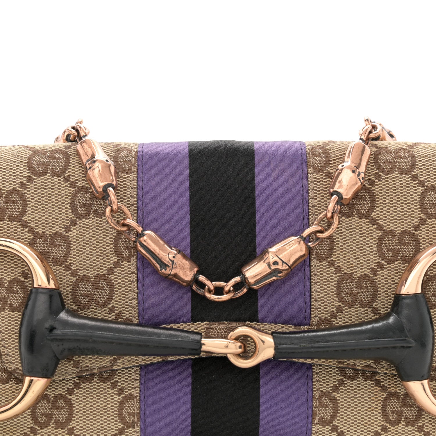 Gucci Tom Ford Monogram Horsebit Web Clutch Purple 8 of 13