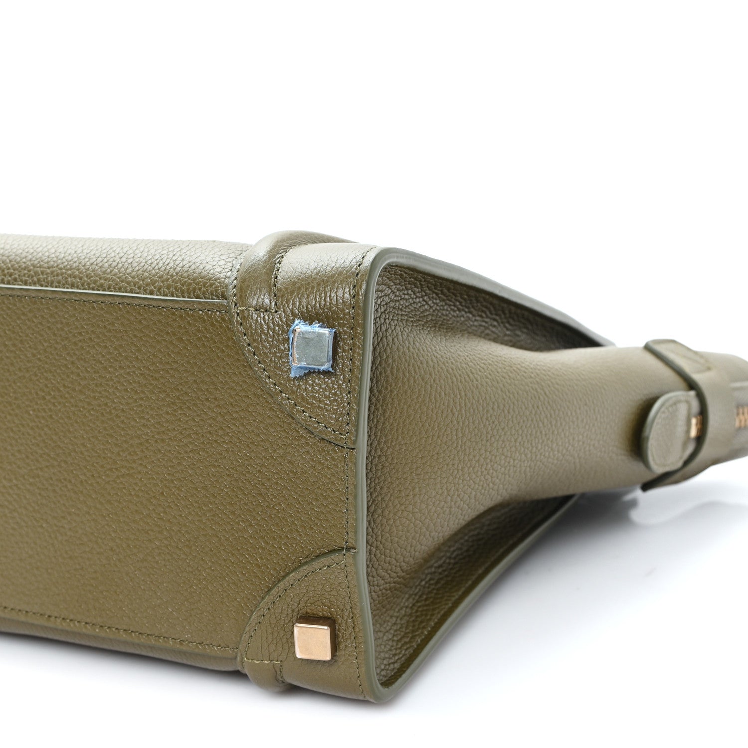 Celine Drummed Calfskin Micro Luggage Dark Olive 10 of 10