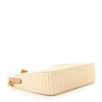 Prada Yarn Raffia Effect Crochet Mini Re-Edition 2000 Shoulder Bag Naturale 5 of 11