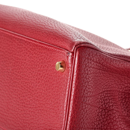 Hermes Taurillon Clemence Retourne Kelly 32 Rouge Garance 40 of 41