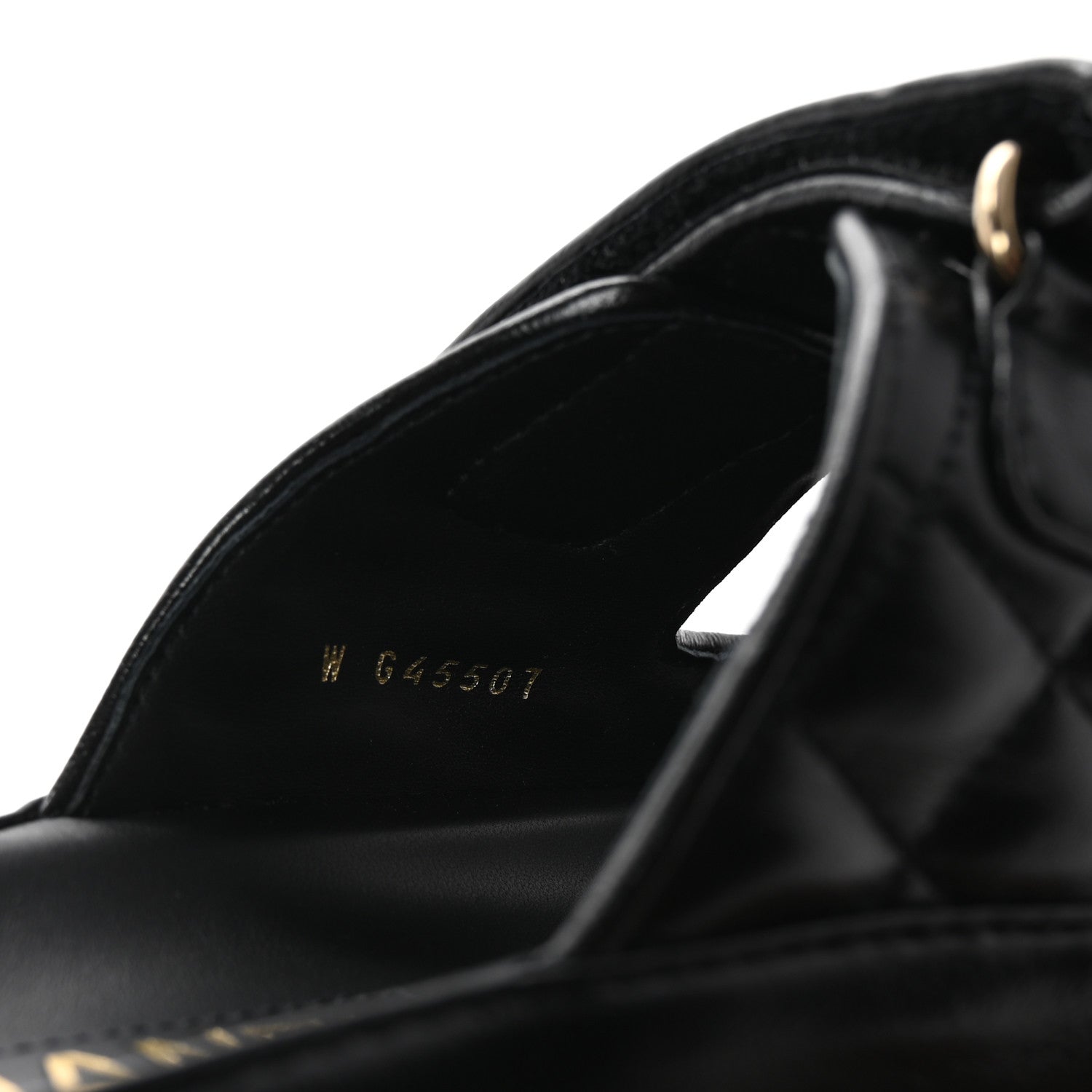 Chanel Lambskin Quilted Velcro Dad Chain CC Slide Sandals 37.5 Black 9 of 10
