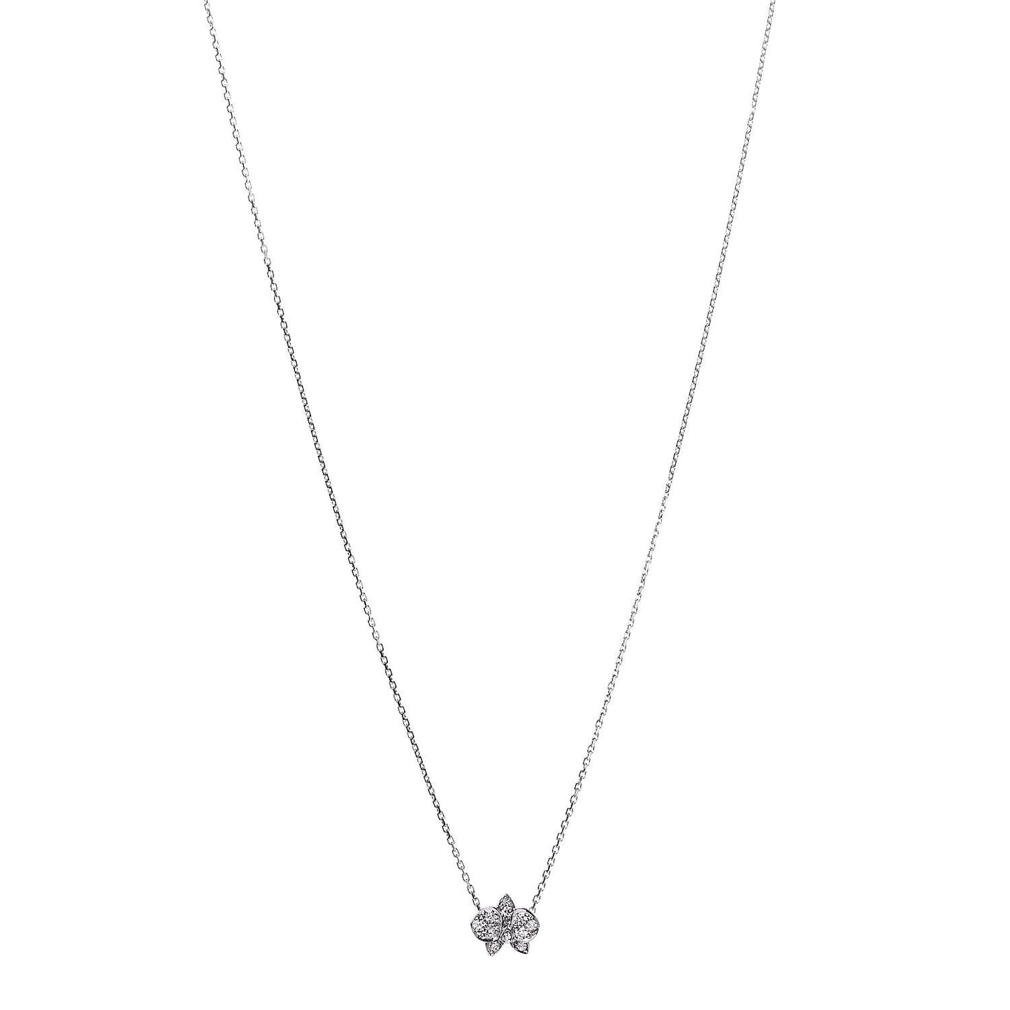18K White Gold Diamond Caresse D'Orchidees Par Necklace