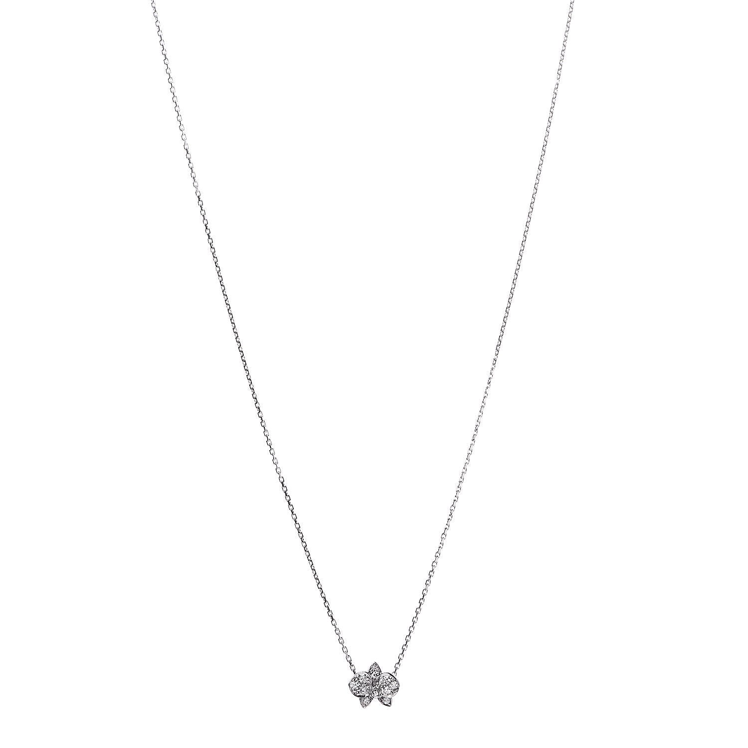 Cartier 18K White Gold Diamond Caresse D'Orchidees Par Necklace 1 of 7