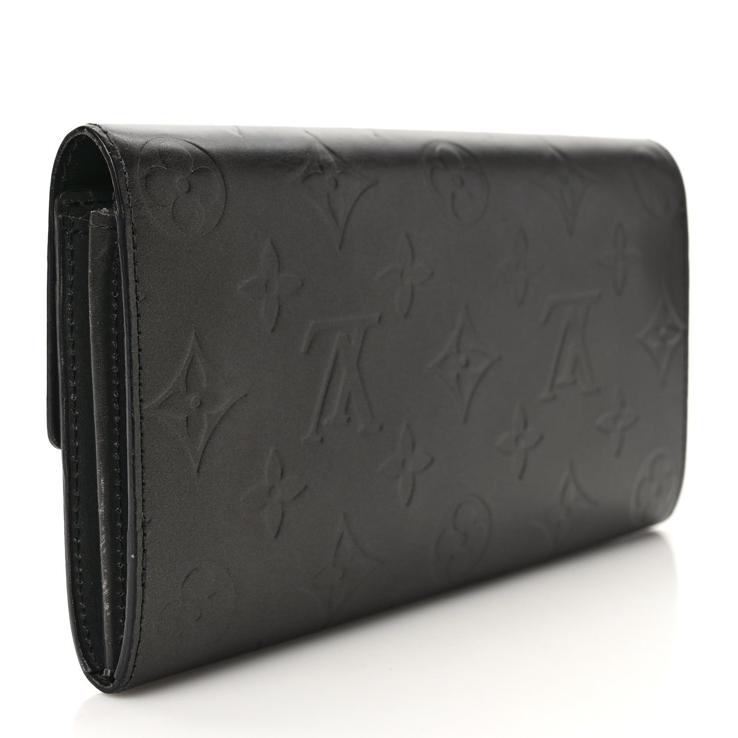 Louis Vuitton Mat Monogram Sarah Wallet Black 3 of 7