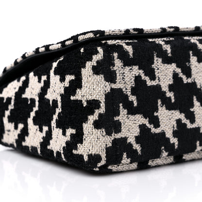 Christian Dior Technical Canvas Macro Houndstooth Medium Caro Bag Black White 8 of 12