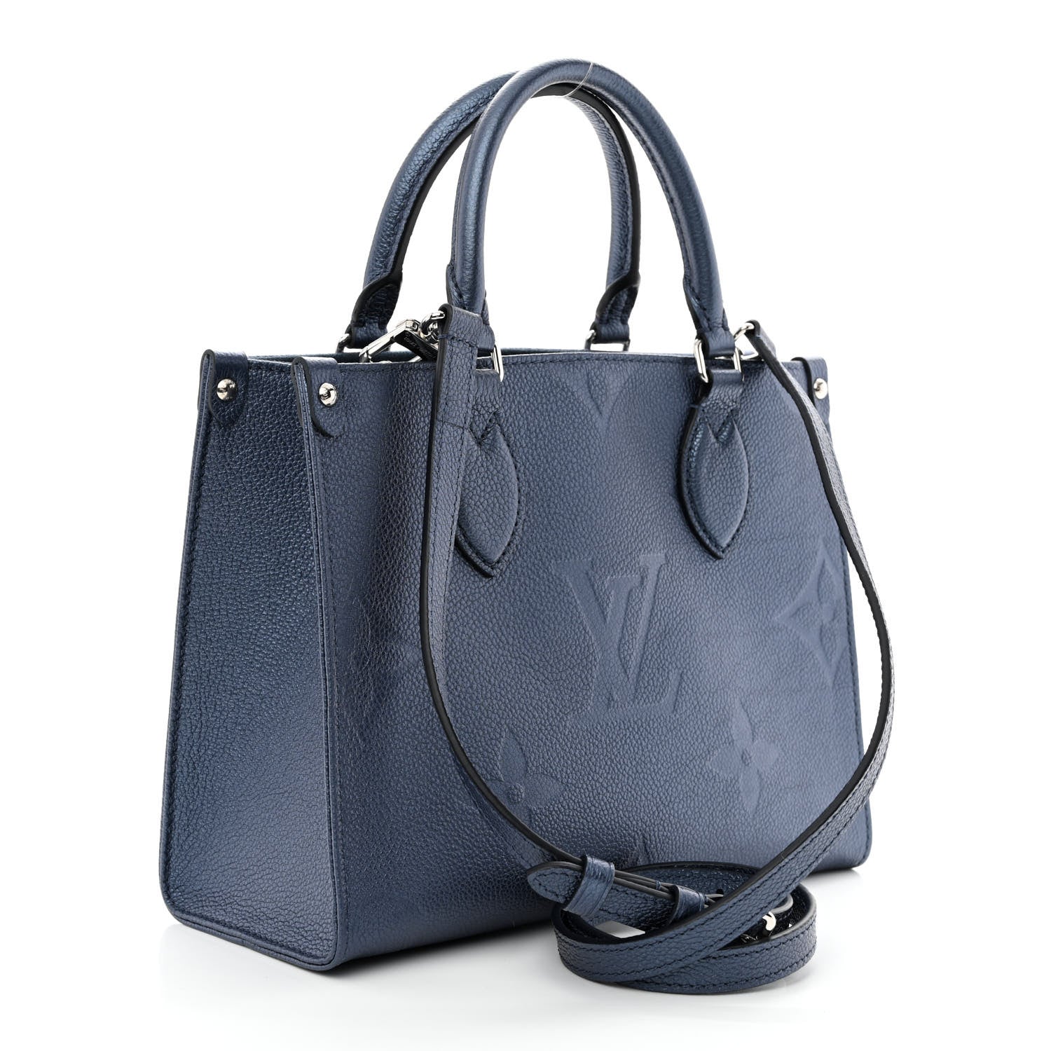 Louis Vuitton Metallic Empreinte Monogram Giant Onthego PM Navy Nacre 3 of 9