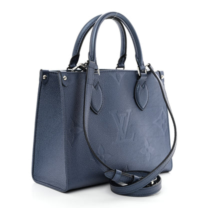 Louis Vuitton Metallic Empreinte Monogram Giant Onthego PM Navy Nacre 3 of 9