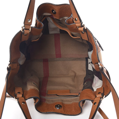 Burberry Grainy Calfskin House Check Small Maidstone Saddle Brown 5 of 15