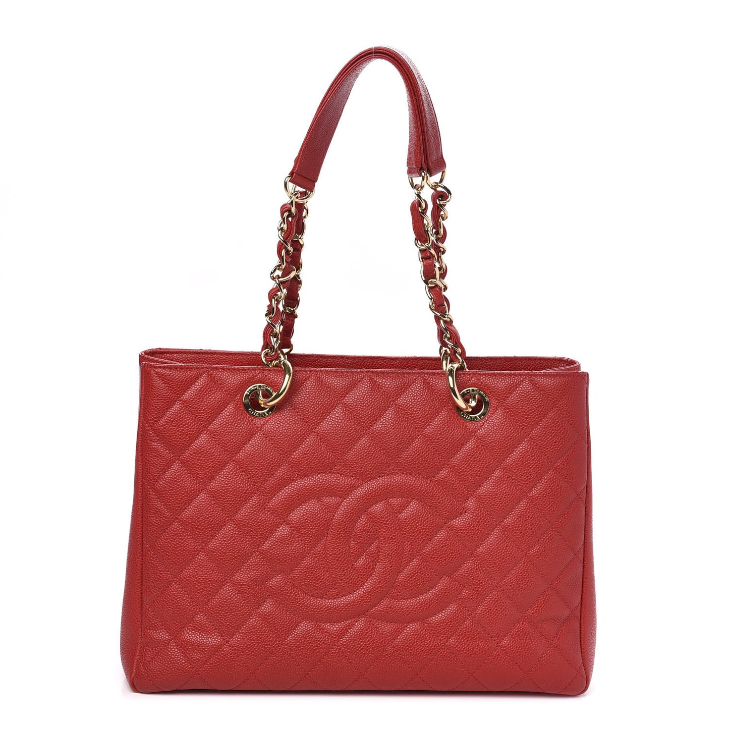 Caviar Quilted Grand Shopping Tote GST Red