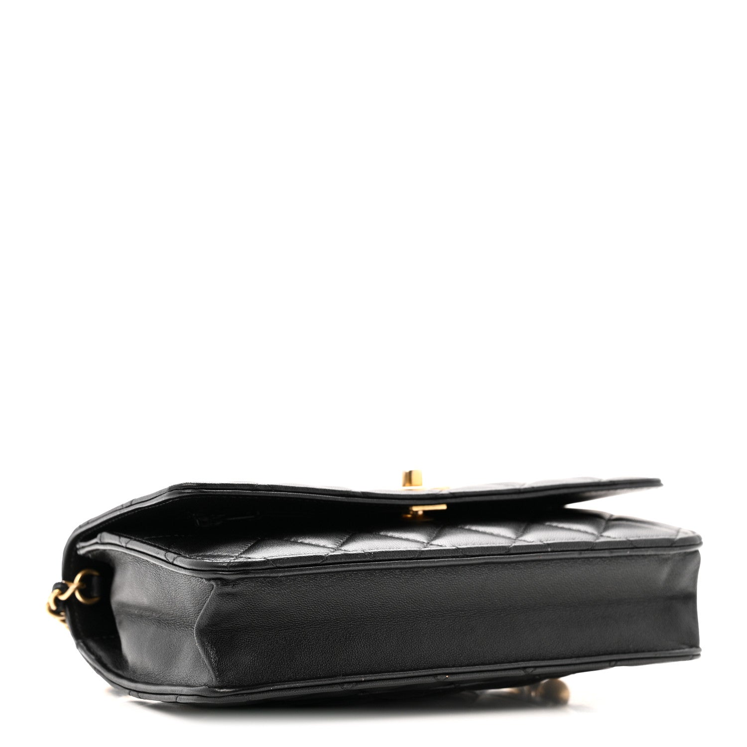 Chanel Lambskin Quilted CC Pearl Crush Wallet on Chain WOC Black 4 of 12