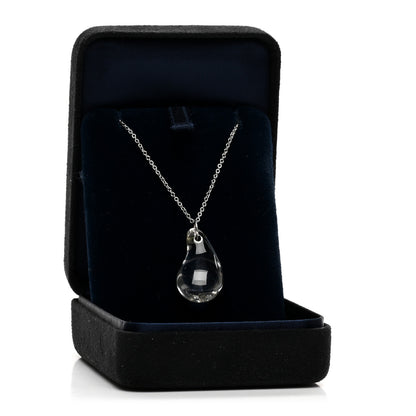Tiffany Platinum Crystal Elsa Peretti Teardrop Pendant Necklace 3 of 5